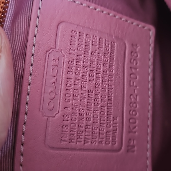 Coach π Pink Crossbody w CoA. Leather Accents, Canvas Strap - Picture 6 of 15